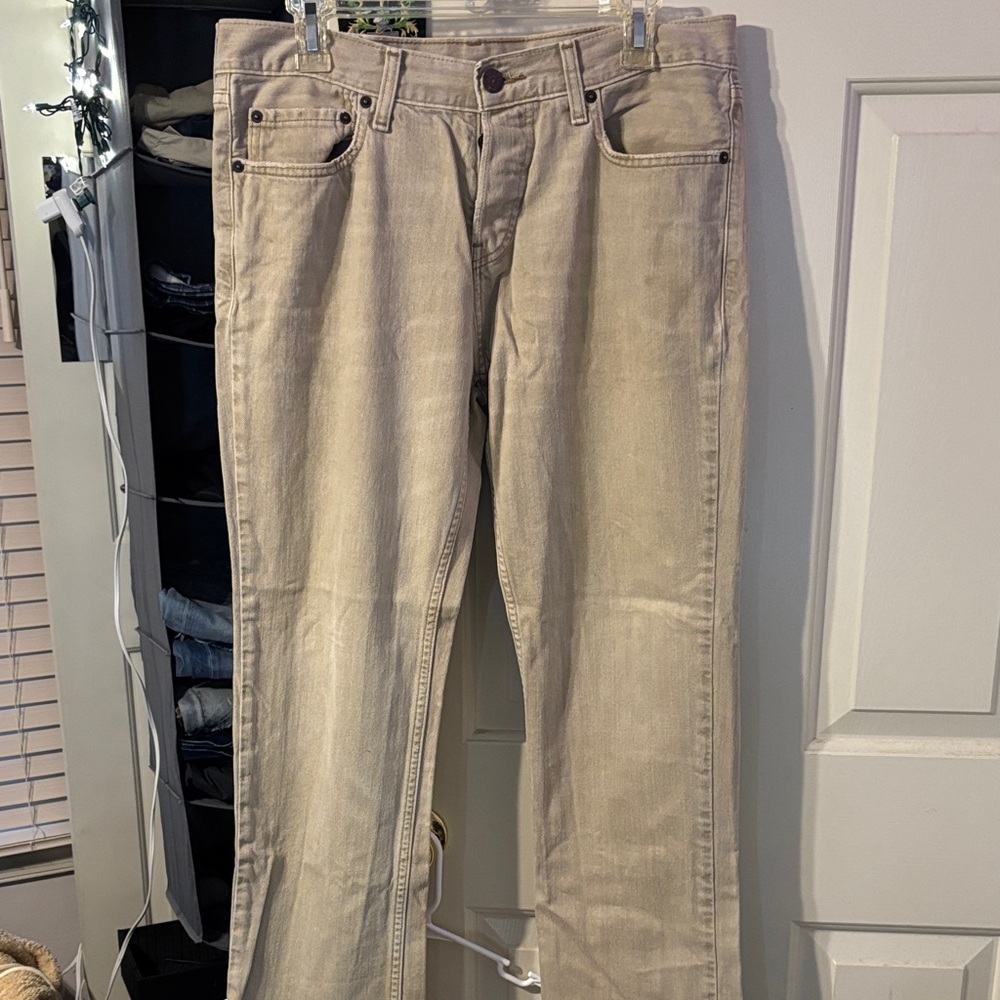 Hollister Men's Light Tan Straight Jeans